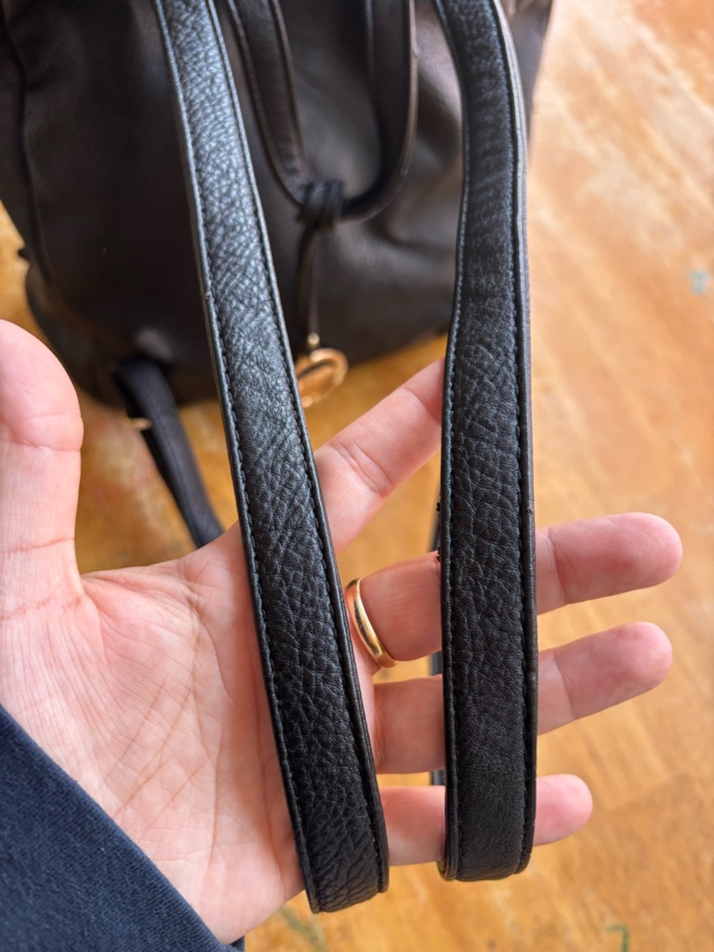 Traci Lynn Black Studded Vegan Leather Backpack - Picture 6 of 13